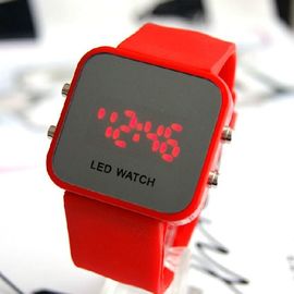 LED 시계 12colors 남녀 공통 디지털 방식으로 거울 전시 실리콘 결박 LJX09