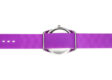 방수 다이아몬드 숙녀를 젤리 모양이 되십시오 Silicone Wristband Watches, Hermosa 분홍색 결박