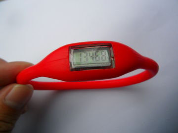 소녀/소년을 위한 LCD 스크린을 가진 빨강/자주색 스포츠 실리콘 보수계 시계